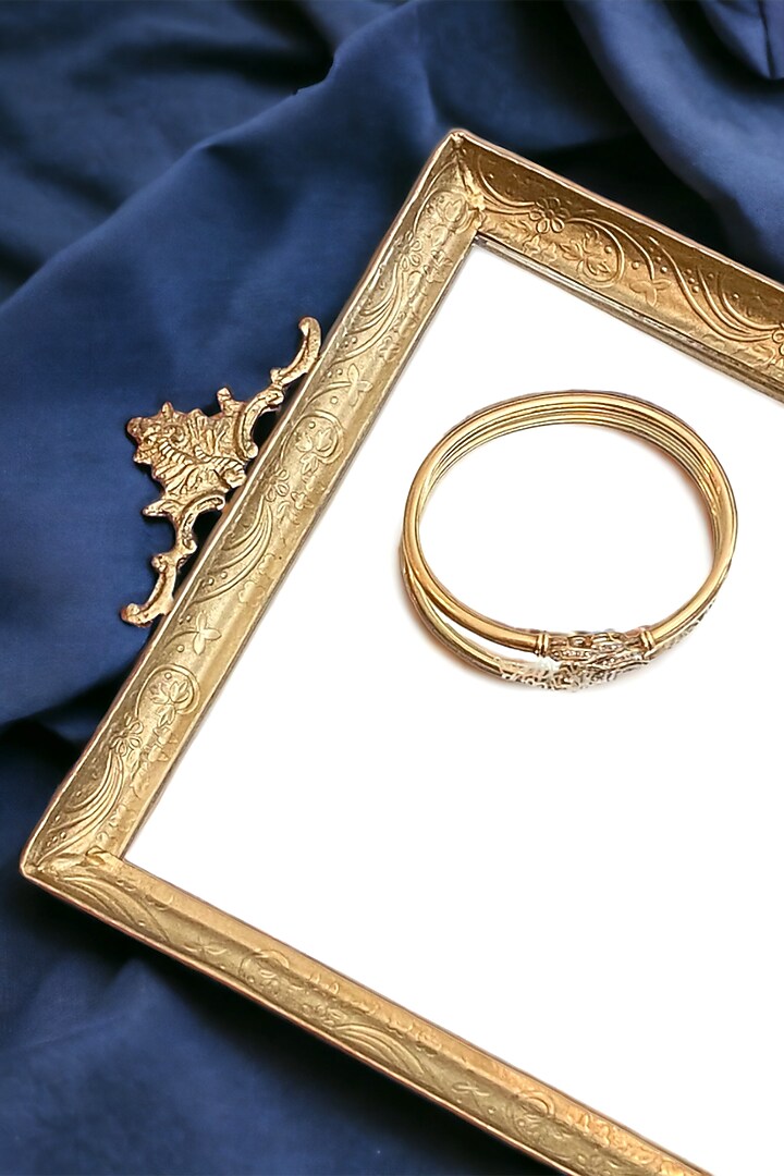 Gold Brass & Mirror Glass Vanity Tray by Indique at Pernia's Pop Up Shop