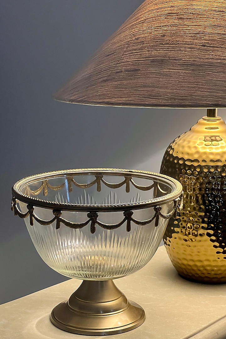 Gold Brass & Clear Glass Victorian Bowl by Indique at Pernia's Pop Up Shop