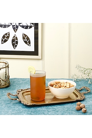 Golden Brass Imperial Serving Tray by Indique