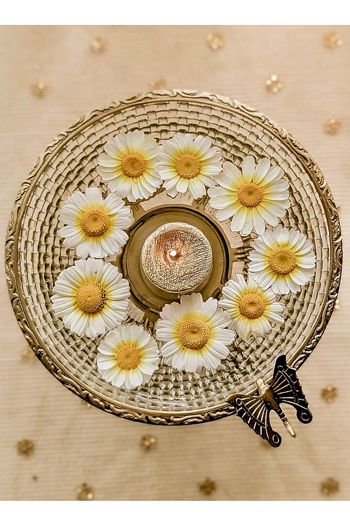 Gold Brass & Clear Glass Handcrafted Bowl by Indique at Pernia's Pop Up Shop