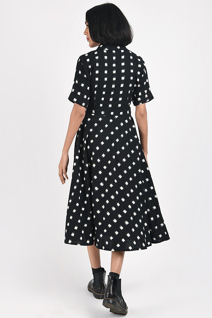 Black Handcrafted Wrap Summer Dress With Print by Indigo Dreams at Pernia's Pop Up Shop