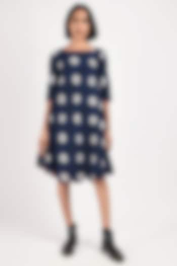 Midnight Blue Handwoven Ikat Summer Dress by Indigo Dreams at Pernia's Pop Up Shop