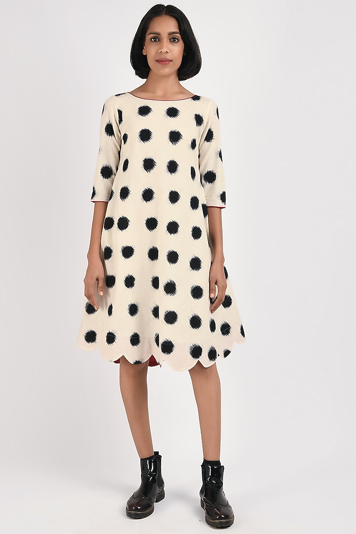 Ivory Handwoven Ikat Summer Dress by Indigo Dreams at Pernia's Pop Up Shop