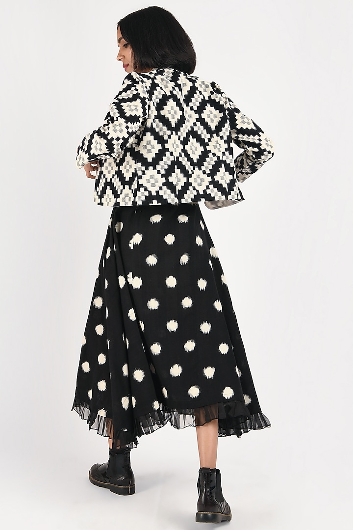Black Printed Jacket Summer Dress by Indigo Dreams at Pernia's Pop Up Shop