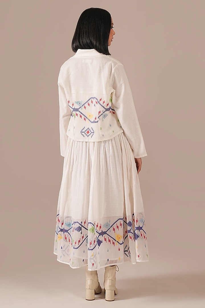 Ivory Cotton Ruched Strappy Jacket Vacation Dress by Indigo Dreams at Pernia's Pop Up Shop