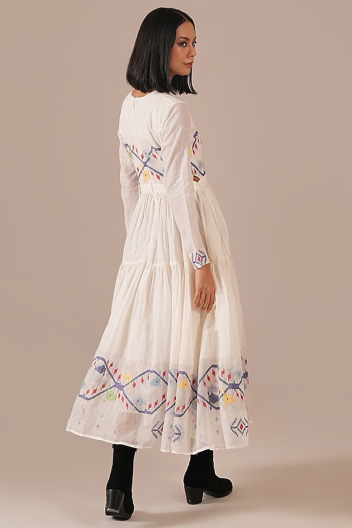 Ivory Cotton Tiered Vacation Dress by Indigo Dreams at Pernia's Pop Up Shop