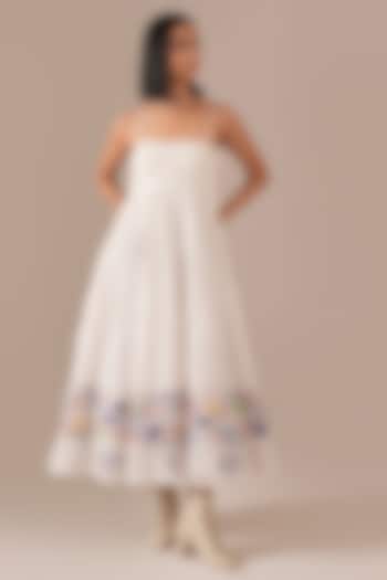 Ivory Cotton Ruched Strappy Vacation Dress by Indigo Dreams at Pernia's Pop Up Shop