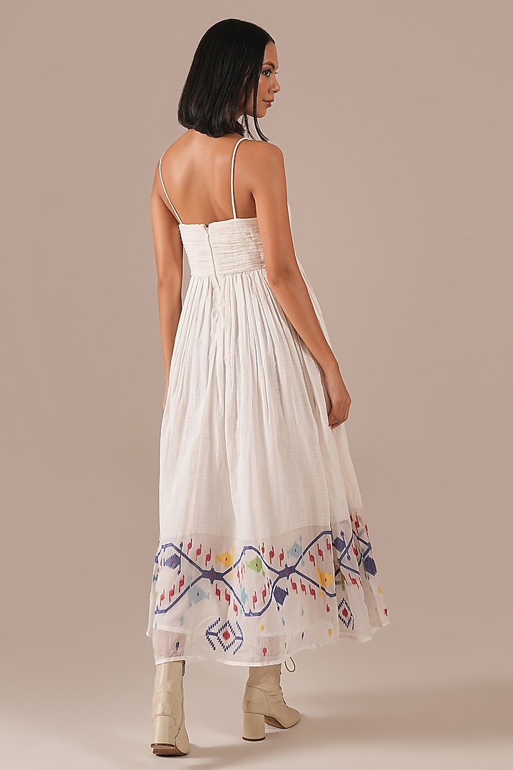 Ivory Cotton Ruched Strappy Vacation Dress by Indigo Dreams at Pernia's Pop Up Shop