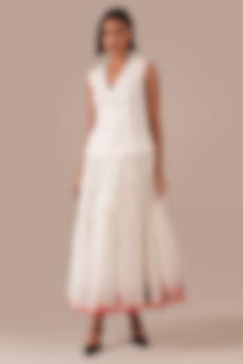 Ivory Cotton Double-Breasted Wrap Vacation Dress by Indigo Dreams at Pernia's Pop Up Shop