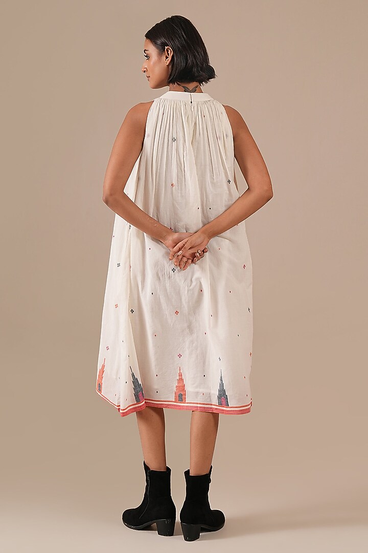 Ivory Cotton & Handwoven Halter Summer Dress by Indigo Dreams at Pernia's Pop Up Shop