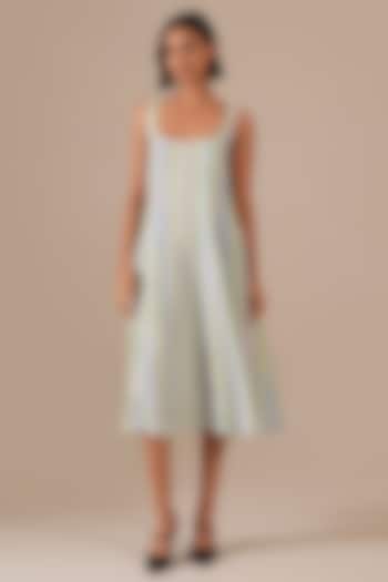 Multi-Colored Cotton & Handwoven Flared Summer Dress by Indigo Dreams at Pernia's Pop Up Shop