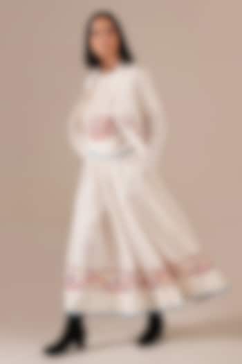 Ivory Cotton & Handwoven Jamdani Skirt Set by Indigo Dreams at Pernia's Pop Up Shop