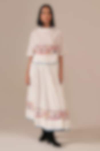 Ivory Cotton & Handwoven Jamdani Skirt Set by Indigo Dreams at Pernia's Pop Up Shop