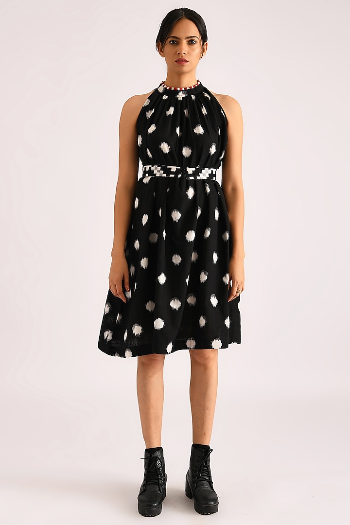 Black Polka Dot Printed Summer Dress by Indigo Dreams at Pernia's Pop Up Shop