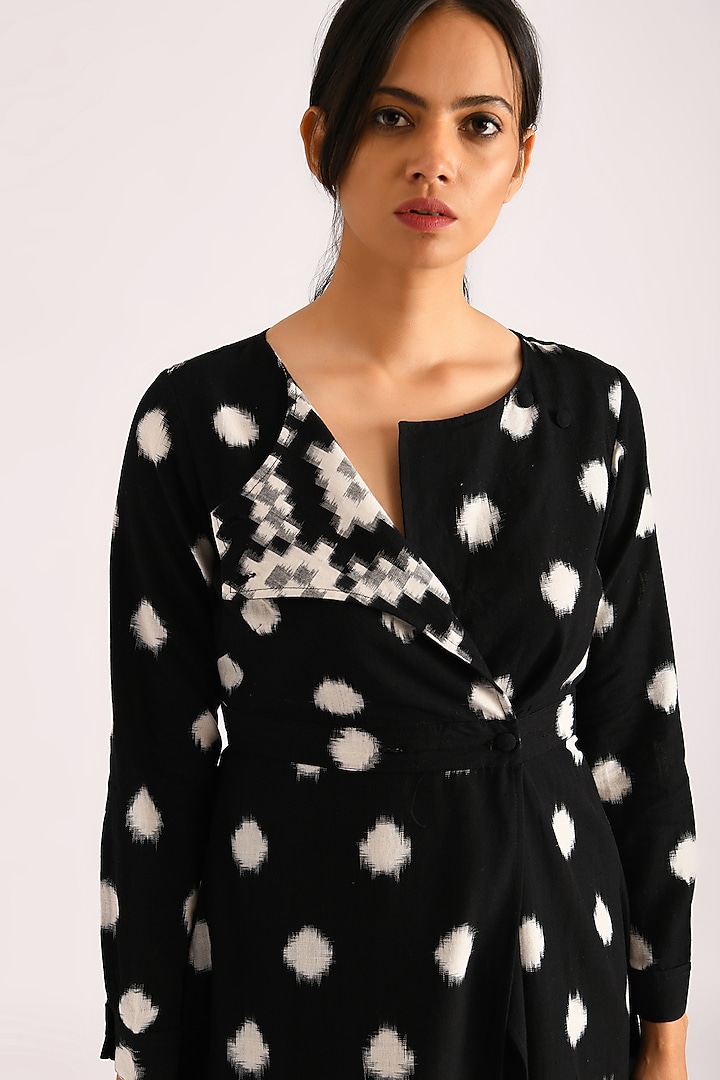 Black Printed Wrap Summer Dress by Indigo Dreams at Pernia's Pop Up Shop