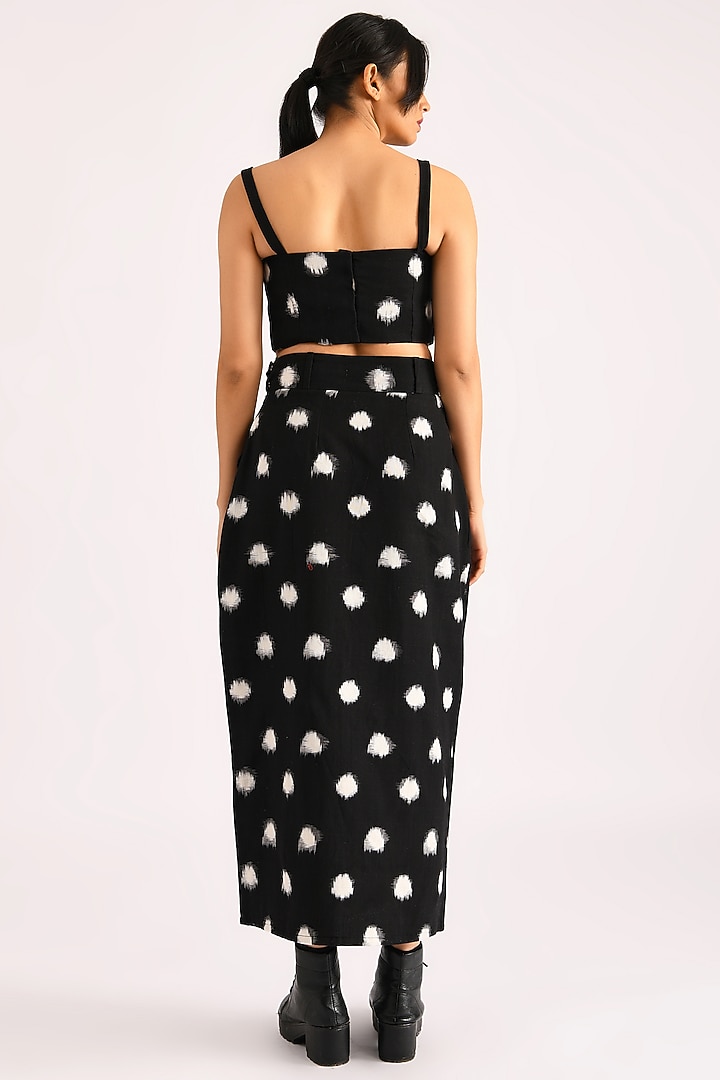 Black Printed Skirt Set by Indigo Dreams at Pernia's Pop Up Shop