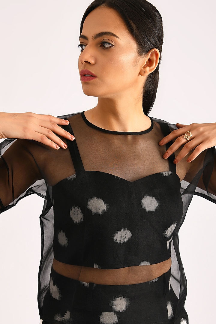 Black Printed Skirt Set by Indigo Dreams at Pernia's Pop Up Shop