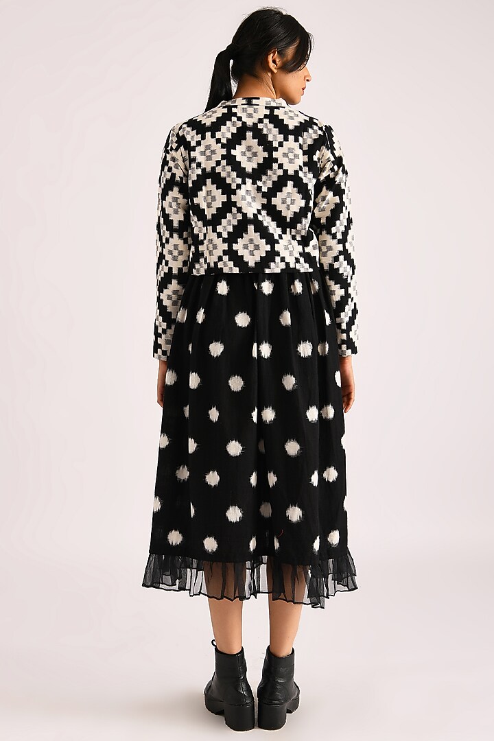 Black Printed Summer Dress With Jacket by Indigo Dreams at Pernia's Pop Up Shop