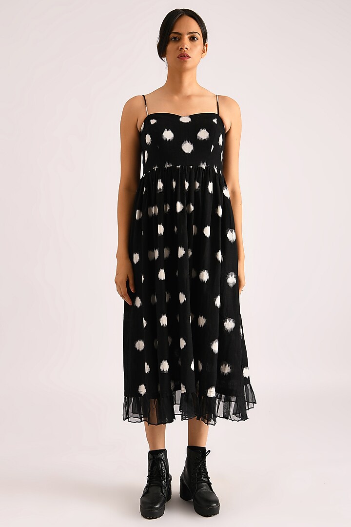 Black Printed Summer Dress With Jacket by Indigo Dreams at Pernia's Pop Up Shop