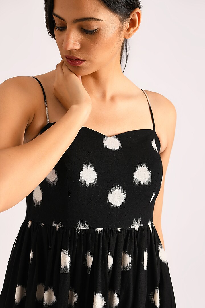 Black Printed Summer Dress With Jacket by Indigo Dreams at Pernia's Pop Up Shop