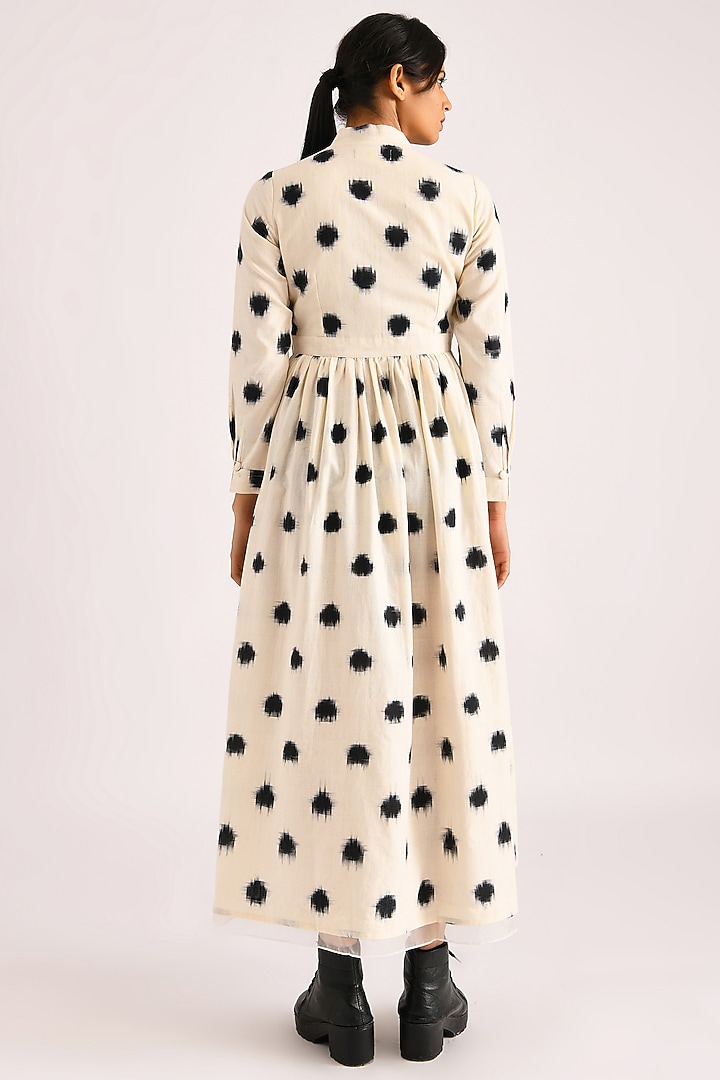 Ivory Handwoven Printed Wrap Summer Dress by Indigo Dreams at Pernia's Pop Up Shop