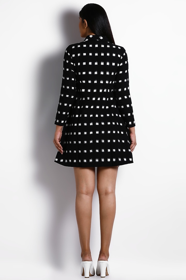 Black Printed Asymmetrical Jacket Summer Dress by Indigo Dreams at Pernia's Pop Up Shop
