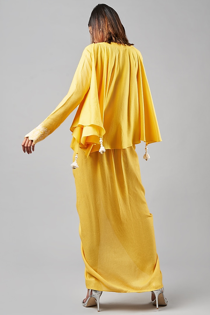 Yellow Rayon Flex Skirt Set by Inej at Pernia's Pop Up Shop