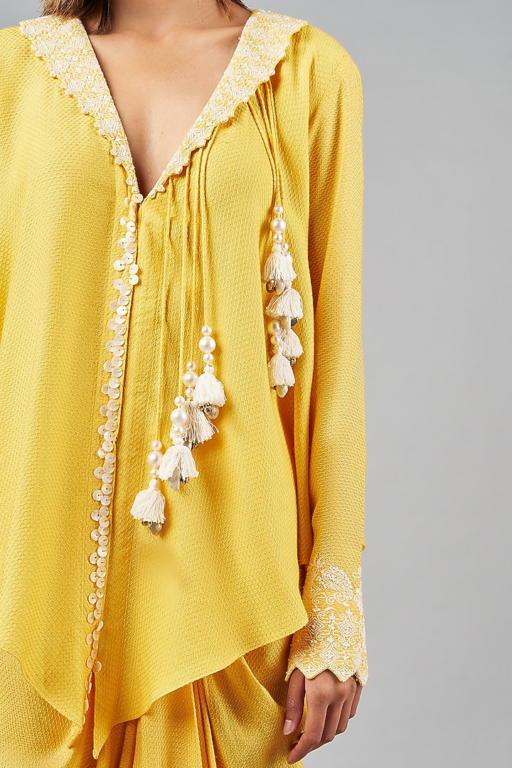 Yellow Rayon Flex Skirt Set by Inej at Pernia's Pop Up Shop