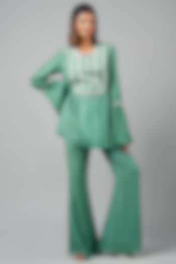 Jade Green Rayon Flex Co-Ord Set by Inej