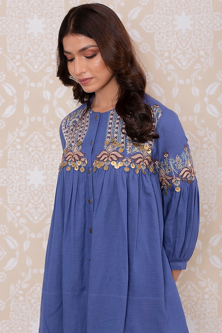 Royal Blue Rayon Embroidered Co-Ord Set Design by Inej at Pernia's Pop ...