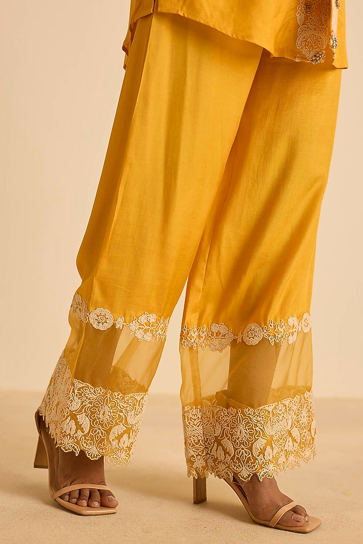 Orange Cotton Silk & Organza Dori Embroidered Co-Ord Set by Inej at Pernia's Pop Up Shop