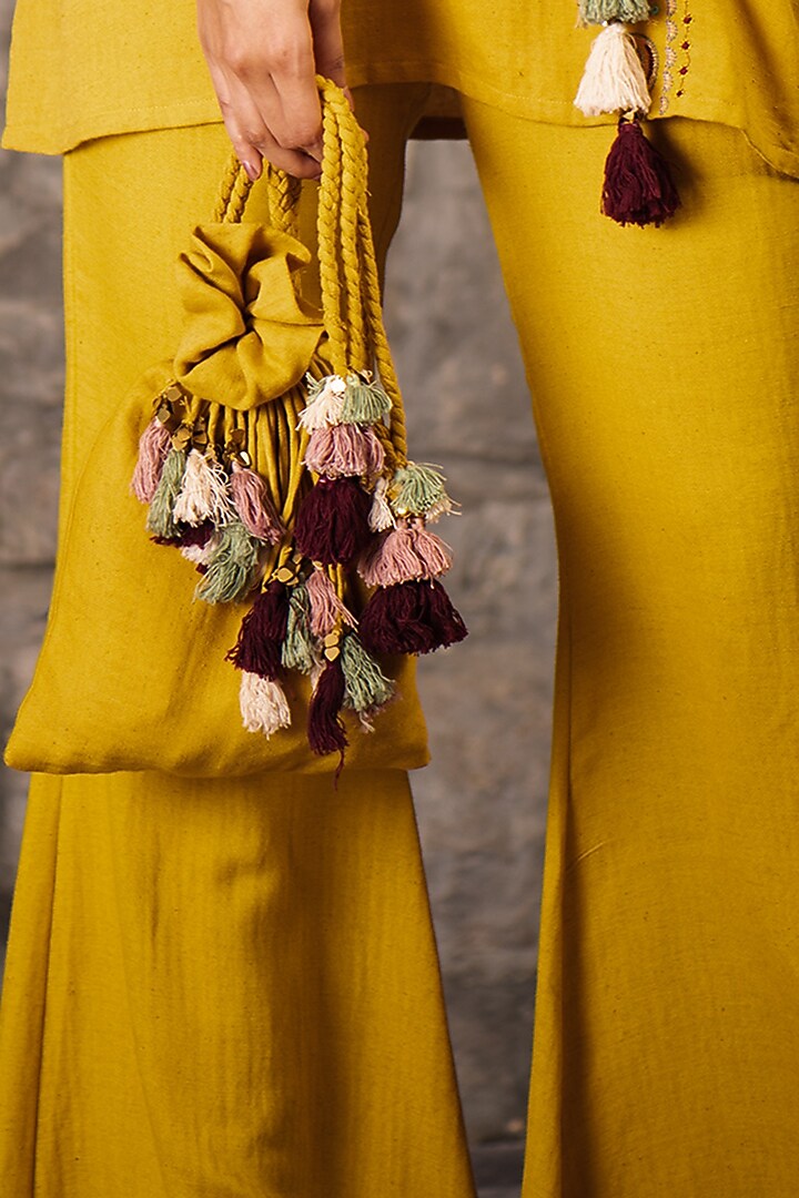 Mustard Embroidered Co-Ord Set by Inej at Pernia's Pop Up Shop