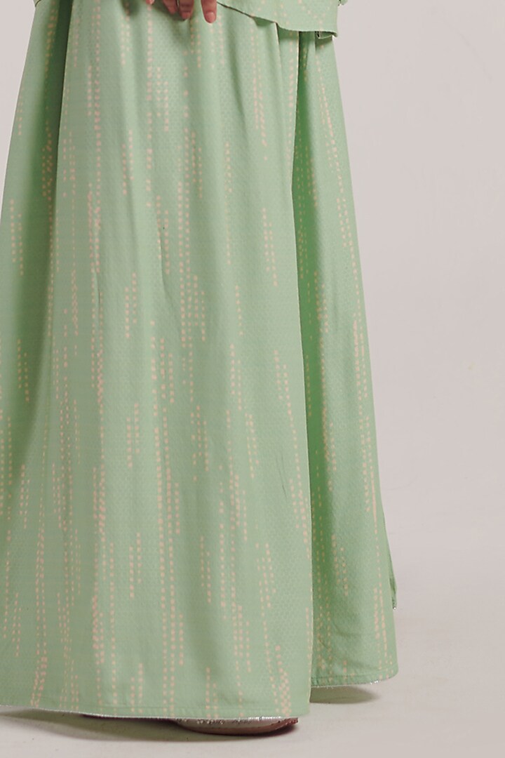 Green Rayon Flex Party Wear Sharara Set by Inej at Pernia's Pop Up Shop