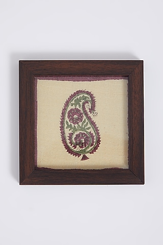 Brown & Beige Framed Coasters (Set of 4) by Inheritance India