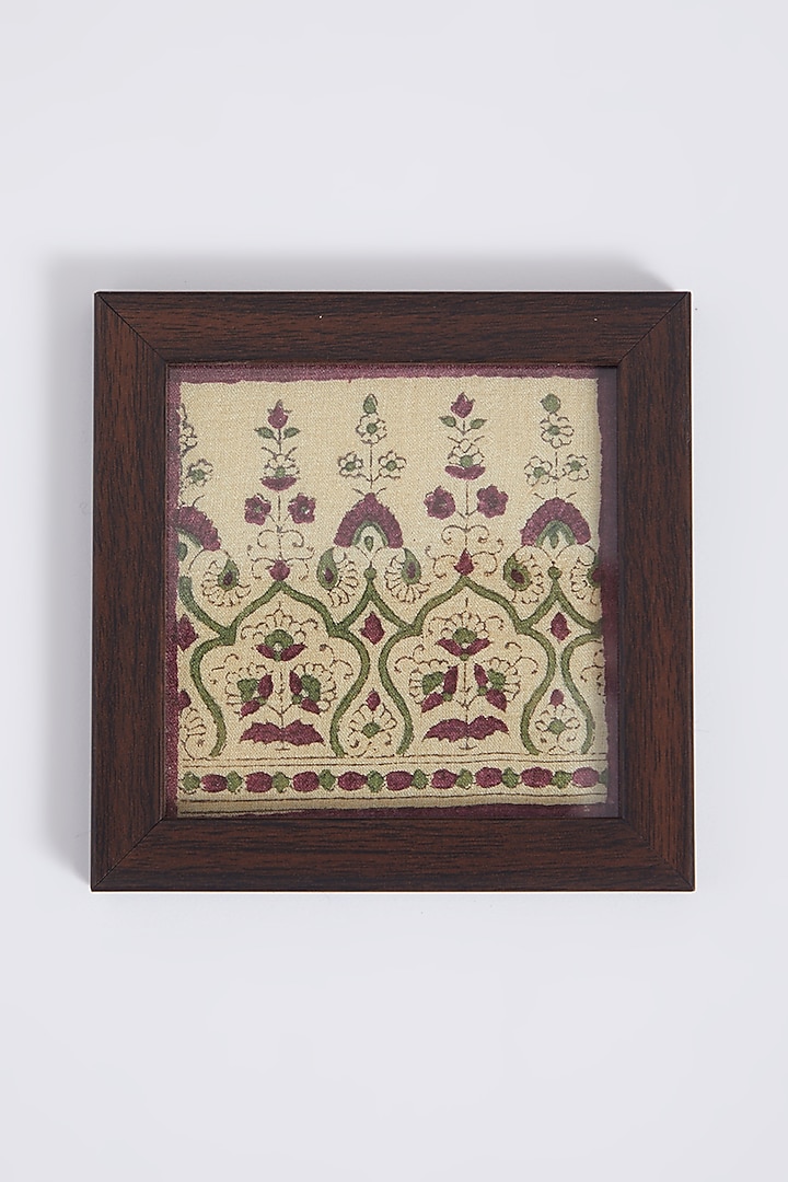 Brown & Beige Hand Block Printed Coasters (Set of 4) by Inheritance India at Pernia's Pop Up Shop
