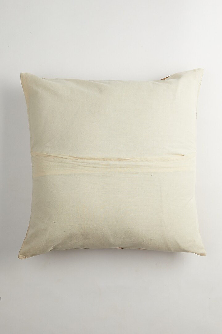Beige & White Floral Block Printed Cushion Covers (Set of 2) by Inheritance India at Pernia's Pop Up Shop