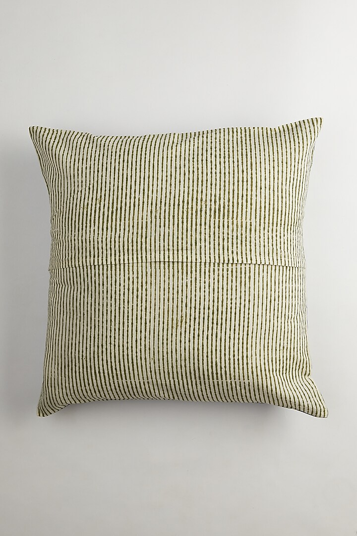 White & Blue Cotton Cushion Covers ( Set of 2) by Inheritance India at Pernia's Pop Up Shop