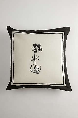 Blue & White Floral Block Printed Cushion Covers (Set of 2) by Inheritance India