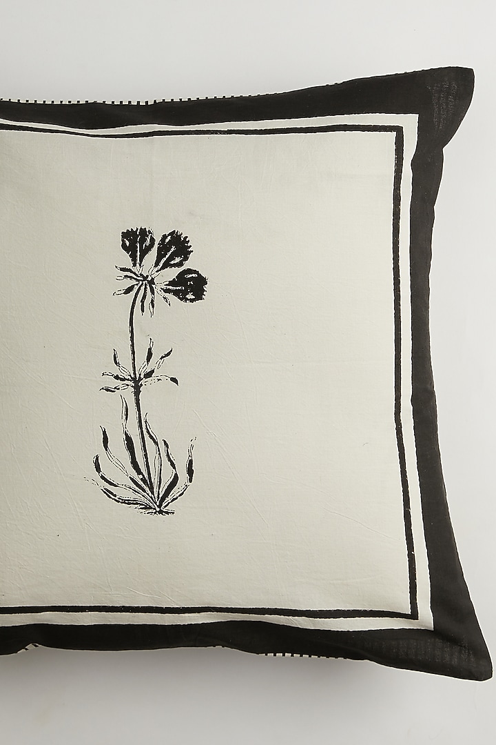 Blue & White Floral Block Printed Cushion Covers (Set of 2) by Inheritance India at Pernia's Pop Up Shop