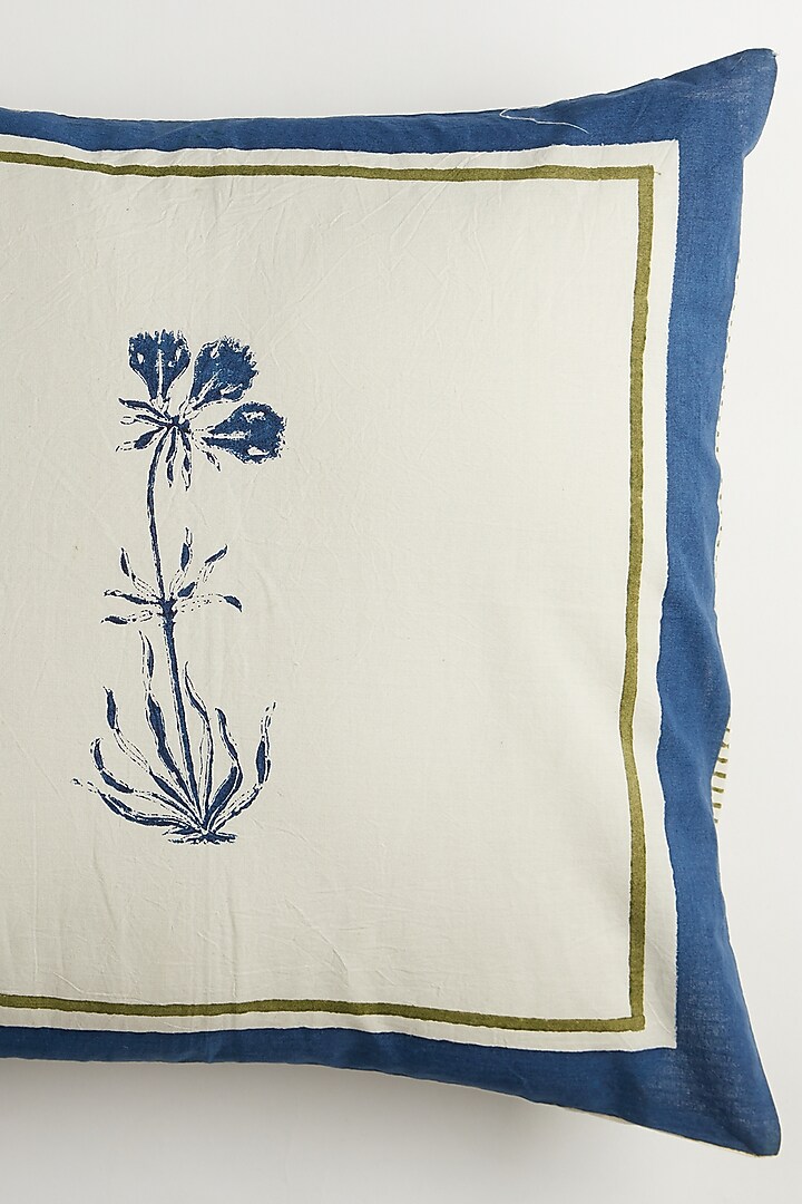 Blue & White Floral Printed Cushion Covers (Set Of 2) by Inheritance India at Pernia's Pop Up Shop