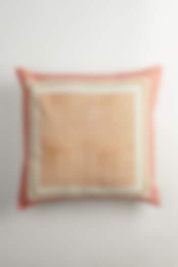 Pink & White Cotton Hand Block Printed Cushion Covers (Set Of 2) by Inheritance India