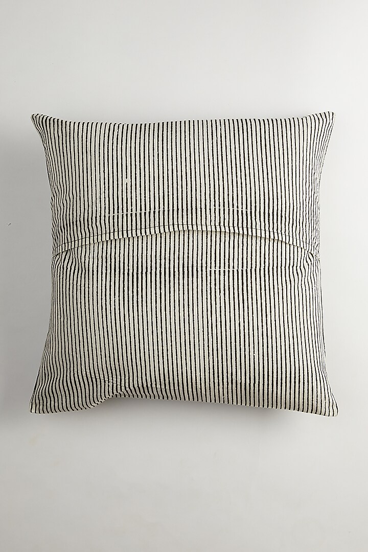 Black & White Cotton Hand Block Printed Cushion Covers (Set Of 2) by Inheritance India at Pernia's Pop Up Shop