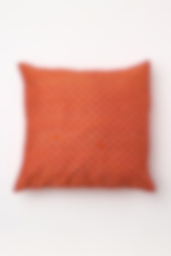 Red Hand Block Printed Cushion Cover by Inheritance India