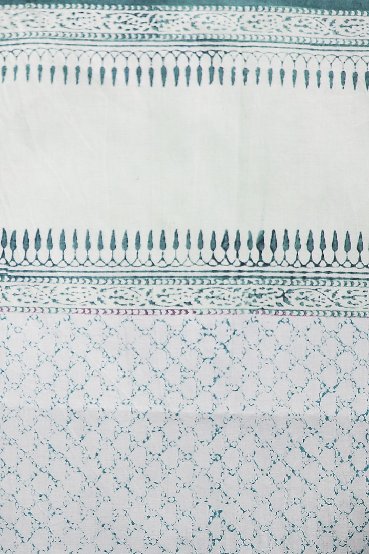 White & Blue Cotton Floral Printed Table Mats by Inheritance India at Pernia's Pop Up Shop