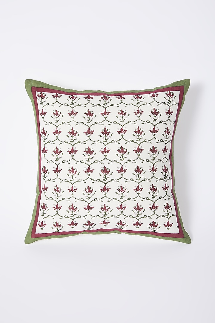 White Cotton Cushion Covers (Set of 2) Design by Inheritance India at