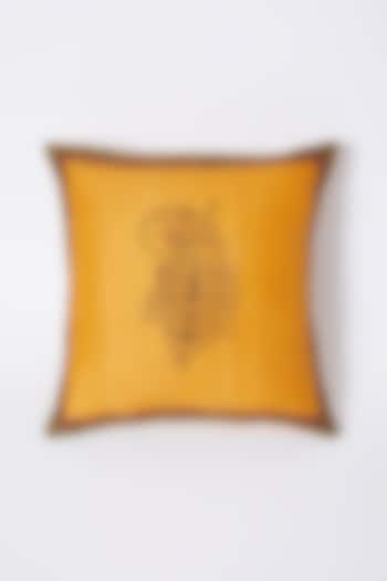 Yellow Hand Block Printed Cushion Covers (Set of 2) by Inheritance India at Pernia's Pop Up Shop