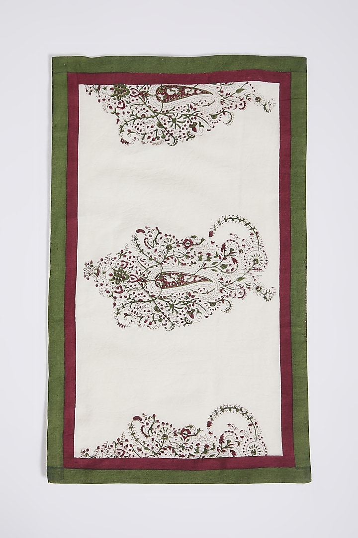 White Cotton & Linen Table Mats (Set of 4) by Inheritance India at Pernia's Pop Up Shop