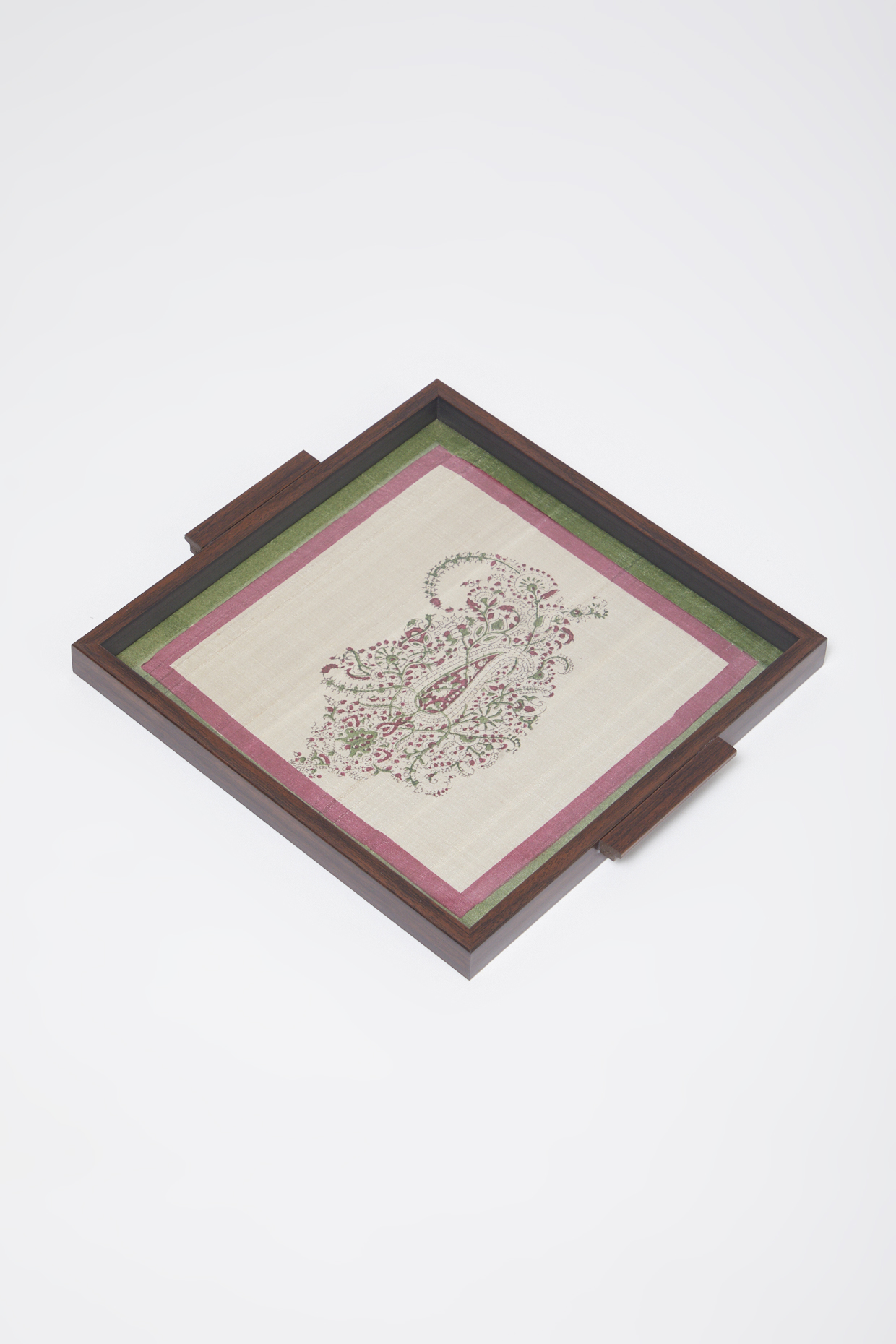 White Hand Block Printed Tray by Inheritance India at Pernia's Pop Up Shop