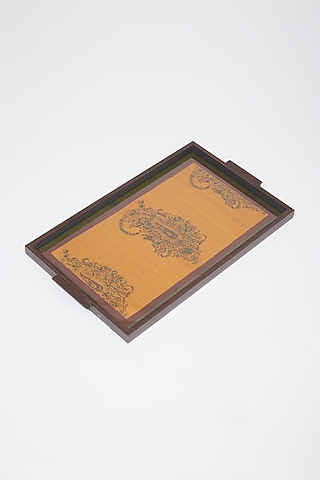 Citrus Yellow Hand Block Printed Tray by Inheritance India