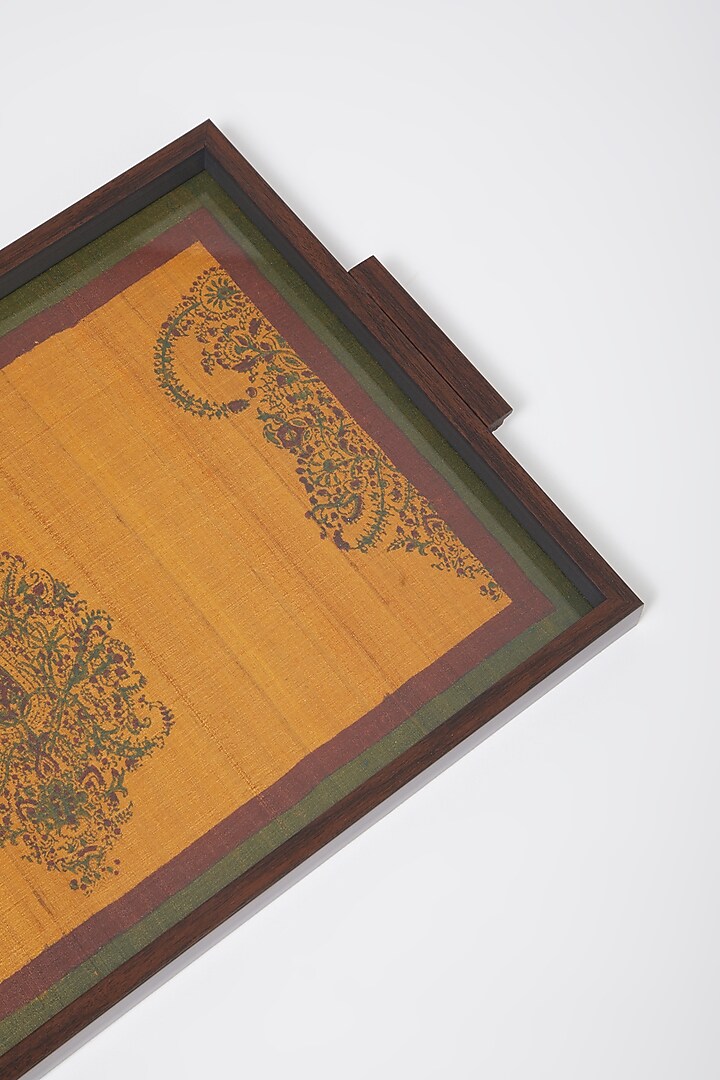 Citrus Yellow Hand Block Printed Tray by Inheritance India at Pernia's Pop Up Shop